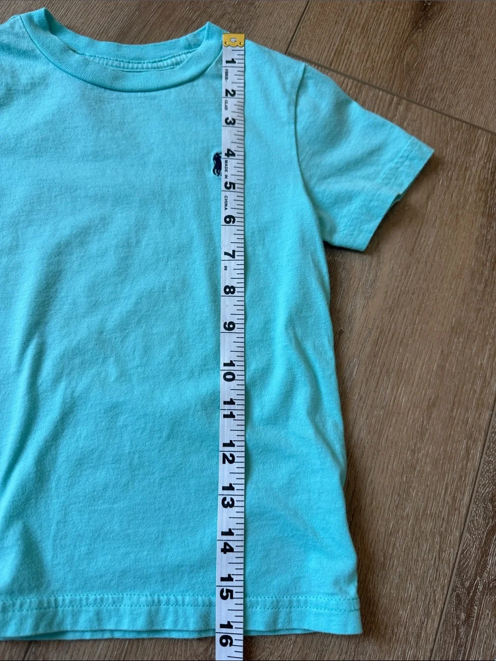 Ralph Lauren Boys Aqua T Shirt Navy Pony Logo Size 3T Cotton Short Sleeve